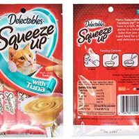 Delectables Hartz Squeeze Up Cat Treats Variedad 4 bolsas paquete de 2 sabores; 2 bolsas de cada sabor (2.0 oz cada uno) - BESTMASCOTA.COM