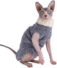 Kitipcoo Sphynx - Ropa de invierno para gatos, abrigo de pelo sintético cálido, abrigo de cuello alto para gatos, pijamas para gatos y perros pequeños, suéteres para gatos sin pelo - BESTMASCOTA.COM