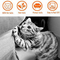 Cinta disuasoria para gatos antiarañazos, no deja residuos, cinta de entrenamiento antiarañazos para sofá, adhesivo extraíble de doble cara para muebles, tamaño grande 15.7 x 11.8 pulgadas, 10 hojas - BESTMASCOTA.COM