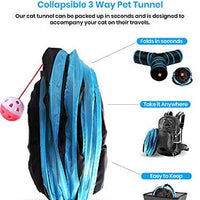 All Prime Cat Tunnel- También se incluye un juguete interactivo para gatos (valor de 5 dólares), juguetes para gatos, túneles para gatos de interior, tubo para gatos, túnel plegable de 3 vías, gran juguete para gatos y conejos - BESTMASCOTA.COM