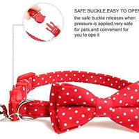 CHUKCHI Cat Collar Breakaway with Cute Bow Tie and Bell for Kitty and Some Puppies (red+Black) (red+Black) - BESTMASCOTA.COM