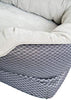 Cama ortopédica gris para perros BarksBar Snuggly Sleeper con espuma ortopédica estriada, cojín con borde acolchado de almohadón extra cómodo y base antideslizante - BESTMASCOTA.COM