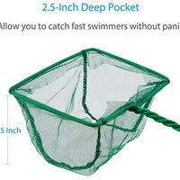 Pawfly 4 Inch Aquarium Net Fine Mesh Small Fish Catch Nets with Plastic Handle - Green - BESTMASCOTA.COM