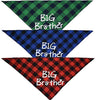 Busypaws 3 PCS Big Brother Dog Bandanas Plaid Reversible Triangle Bibs Pet Scarf Accessories - BESTMASCOTA.COM