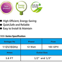 FreEESEA 160-1100 GPH Bomba de agua sumergible para estanques, acuarios, estanques, estanques, estanques, fuente de jardín, fuente de cascada, hidroponía, piscina con elevación máxima de 11.0 ft | Ultra silencioso con protección de apagado automático de s - BESTMASCOTA.COM