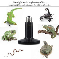 Wuhostam - Paquete de 2 lámparas de calor de cerámica infrarroja, foco emisor de reptiles para calentador de caca, pollo, lagarto, tortuga, broo, acuario, serpiente, sin daño, sin luz - BESTMASCOTA.COM