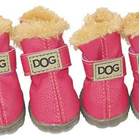 Botas antideslizantes para perros, envío desde Estados Unidos, zapatos calientes para el invierno, antideslizantes, protectores de patas, set de 4 piezas con un anillo de pelo - BESTMASCOTA.COM