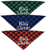 Busypaws 3 PCS Big Brother Dog Bandanas Plaid Reversible Triangle Bibs Pet Scarf Accessories - BESTMASCOTA.COM