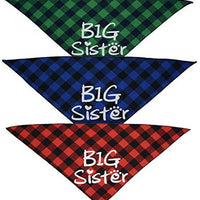 Busypaws 3 PCS Big Brother Dog Bandanas Plaid Reversible Triangle Bibs Pet Scarf Accessories - BESTMASCOTA.COM