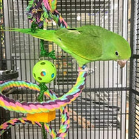 Juguete de algodón con diseño de pájaros y juguete en cuerda de sisal, pájaros, bujes, corbatas, conos de mejillas verdes, senegaleses, parakeets de cuáquer, tamaño: 23.6 in de diámetro 48 L (si está liso) - BESTMASCOTA.COM