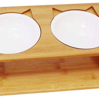 Petsoigné - Mesa de comedor para mascotas con soporte elevado de madera para mascotas, cuencos elevados con soporte oblicuo para comer más cómodamente para gatos, perros, gatitos y cachorros - BESTMASCOTA.COM