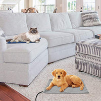 Popsky - Almohadillas de calentamiento para mascotas para perros y gatos, alfombrilla eléctrica de calentamiento para mascotas con cable resistente a las masticaciones y cubierta suave extraíble, ajuste de temperatura de 7 niveles ajustable para mascotas, - BESTMASCOTA.COM