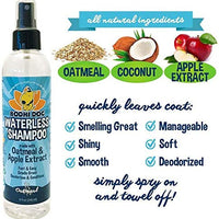 Champú para perros sin agua | Champú seco natural para perros o gatos no requiere enjuague | 100% no tóxico con extracto natural | Tratamiento aprobado por veterinarios - Fabricado en Estados Unidos - 1 botella de 8.1 fl oz - BESTMASCOTA.COM