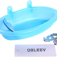 QBLEEV - Bañera con espejo, accesorio de ducha para pájaros y pájaros, para colgar en la jaula de baño, para pájaros pequeños - BESTMASCOTA.COM