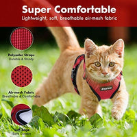 Eagloo Arnés de gato a prueba de escape, arnés de malla suave ajustable para gato con correa reflectante de metal para caminar chaqueta cómoda para mascotas Gatito cachorro conejo - BESTMASCOTA.COM