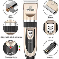 Kit de Corte para mascotas, bajo nivel de ruido Oneisall perro y gato, eléctrico, recargable e inalámbrico Set de cortauñas - BESTMASCOTA.COM