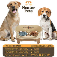 Neater Feeder Express - Cuencos elevados para perros y gatos, plato elevado para mascotas – cuencos de acero inoxidable para alimentos y agua para perros y gatos pequeños a grandes - BESTMASCOTA.COM
