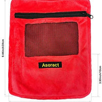 Asoract Hedgehog Carrier Pouch, Newly Designed Sugar Glider Bonding Pouch Super Soft Coral Fleece Portable Small Animal Travel Carrier with Adjustable Shoulder Strap Breathable Mesh for Sugar Gliders - BESTMASCOTA.COM