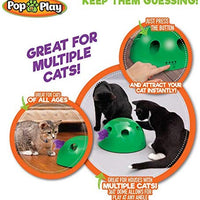 Allstar Innovations Pop N’ Play Interactive Motion Cat Toy, Includes: Electronic Smart Random Moving Feather & Mouse Teaser, Mouse Squeak Sound Optional & Auto Shut Off. Best Cat Toy Ever! - BESTMASCOTA.COM