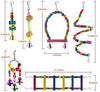 KATUMO 6 piezas de juguetes para loros de aves, columpio para pájaros, hamaca colgante colorida, campana, escalera para mascotas, juguetes para pájaros, loros, periquitos, conure, cacatiel, miynah, pájaros de amor - BESTMASCOTA.COM