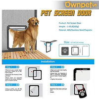 OWNPETS Puerta de pantalla para mascotas, pantalla magnética con cierre automático, puerta negra para puerta pequeña de perro y gato S: 8.0 x 10.0 x 0.3 in/L: 12.0 x 14.0 x 0.4 in - BESTMASCOTA.COM