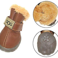 Botas antideslizantes para perros, envío desde Estados Unidos, zapatos calientes para el invierno, antideslizantes, protectores de patas, set de 4 piezas con un anillo de pelo - BESTMASCOTA.COM
