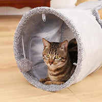 Túnel plegable Speedy Pet para gatos, juguetes para gatos, túnel de juego duradero de ante para ocultar mascotas, túnel arrugado con bola, 12 pulgadas de diámetro - BESTMASCOTA.COM
