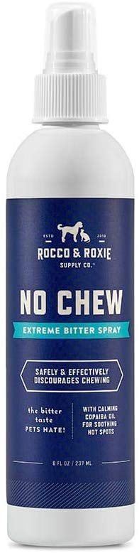Rocco & Roxie - Spray antimordeduras para perros - Elimina la masticación del perro - Fórmula repelente de alcohol para cachorros y gatos (8oz) - BESTMASCOTA.COM