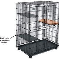 Midwest - Jaula para gatos con 3 estantes ajustables y 1 estante para cama de gato y ruedas de rueda. Ideal para 1 – 2 gatos. Medidas de la jaula de 14.2 x 9.3 x 19.9 in. - BESTMASCOTA.COM