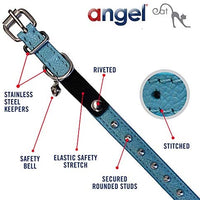 Collar de gato de liberación de seguridad de cuero genuino | acero inoxidable y hebilla ajustable | collar de gatito duradero | liberación elástica | disponible en varios colores y tamaños | Angel Pet Suministros - BESTMASCOTA.COM