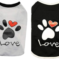CheeseandU 2019 - Chaleco de verano para perro, chaleco para mascotas, diseño de perro cachorro, camiseta de algodón suave con estampado de amor a la huella, sin mangas, para perros pequeños, perros y gatos, ropa para mascotas - BESTMASCOTA.COM