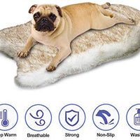 Petgrow · Alfombra de pelo sintético grueso para cama de mascotas, ultrasuave, cálida, de felpa, acolchada, para cama de mascotas, para perros y gatos, color beige - BESTMASCOTA.COM