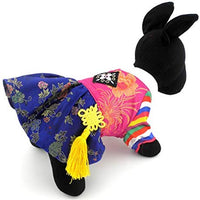 SELMAI Ethnic Dog Costume Korean Traditional Knot Pendant Norigae Hanbok Embroidery Silk Pet Clothes Outfit Color Dress for Small Puppies Large Cat Apparel Birthday Party Festival Celebration - BESTMASCOTA.COM