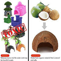 SunGrow Coco Hut for Aquatic Pets, Made of Raw Coconut, Smooth Edges, Comfortable Hideout, Snag-Free Surface to Keep Fish, Hermit Crabs and Other Pets Safe, Perfect for Breeding - BESTMASCOTA.COM