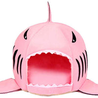 Grey Shark Bed for Small Cat Dog Cave Bed With  Removable Cushion,waterproof Bottom - BESTMASCOTA.COM