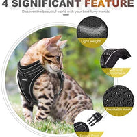 Juego de arnés y correa para gato, reflectante ajustable para gatos, para caminar al aire libre, con hebilla a prueba de escape, chaqueta de malla suave para gatos, cachorros - BESTMASCOTA.COM