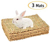 Cloud-X - Juego de 3 alfombrillas para conejo, pajita natural, para masticar, juguetes, para animales pequeños, como cobayas, loros, conejos, hámster - BESTMASCOTA.COM