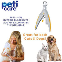 Allstar Innovations PetiCare cortaúñas con luz LED para mascotas, ideal para recortar uñas y garras de gatos y perros, 5 aumentos que se duplican como un atrapaúñas, clip rápido, cuchillas de robar - BESTMASCOTA.COM