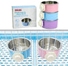 RUBYHOME Comedero para perros, cuenco de agua para mascotas, cuenco de plástico 2 en 1 y cuenco de acero inoxidable, cuenco extraíble para colgar gatos, conejos, pájaros, comida, cuenco perfecto para cajas y jaulas - BESTMASCOTA.COM