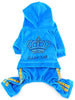 SMALLLEE_Lucky_STOE Pet Clothes Small Dog Cat Velvet Crown Jumpsuit Coat Hooide Pajamas Tracksuit - BESTMASCOTA.COM