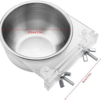 HEEPDD Stainless Steel Hanging Bowl Bird Food Feeding Dish Water Seed Feeder Bird Cage Accessories with Screw Attachment for Macaw African Greys Parakeet Cockatoo Cockatiel Conure Lovebird - BESTMASCOTA.COM
