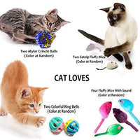 Juego de juguetes para gatos PETOY, juguete para gatos retráctil de pared, pez gato, juguete interactivo de plumas de gato, bolas de crincle de Mylar, dos ratones de algodón, dos ratones esponjosos - BESTMASCOTA.COM