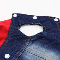 SILD Pet Clothes Dog Jeans Jacket Cool Blue Denim Coat Small Medium Dogs Lapel Vests Classic Hoodies Puppy Blue Vintage Washed Clothes - BESTMASCOTA.COM