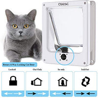 CEESC Puerta para gato, puerta magnética para mascotas con cerradura giratoria de 4 vías para gatos, gatitos y gatitos, versión actualizada - BESTMASCOTA.COM