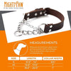 Mighty Paw Collar de cuero para entrenamiento, collar Martingale, cadena de acero inoxidable, calidad premium, collar de cadena limitada - BESTMASCOTA.COM