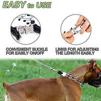 Wellbro collar de entrenamiento con dientes de metal para perros grandes y medianos (Pit Bull, pastor alemán), con hebilla a presión de liberación rápida y puntas de hule, plateado y regulable - BESTMASCOTA.COM