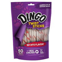 Dingo Twist Sticks Rawhide Chews, Made With Real Chicken - BESTMASCOTA.COM