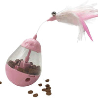 ALBOLET PET Juguete para gato, bola con fugas, rompecabezas de gato, juguete interactivo con pluma de gato con vaso de juguete - BESTMASCOTA.COM