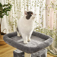 Pawz Road Cat Tree Torre de lujo para gatos con doble condominio, espaciosa percha, postes de sisal completamente envueltos para rascar y bolas reemplazables para colgar - BESTMASCOTA.COM