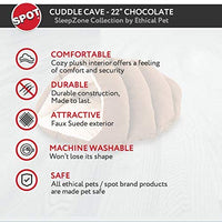 SPOT Ethical Pets Sleep Zone cueva de cachorro – 22 pulgadas Chocolate – Cama para mascotas para gatos y perros pequeños – Atractiva, duradera, cómoda, lavable - BESTMASCOTA.COM